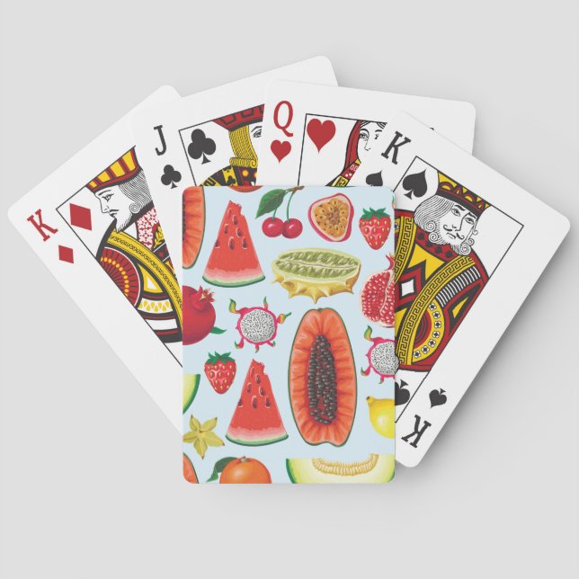 Exotiska frukter: Trendiget Skriv ut färglös. Casinokort (Baksidan)
