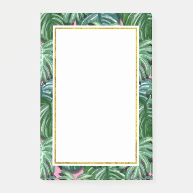 Exotiska Gröna Tropiska Blad Post-it Block (Framsida)