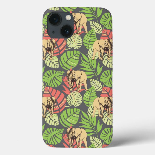 Exotiska jungle Löv och elefanter (Baksida)