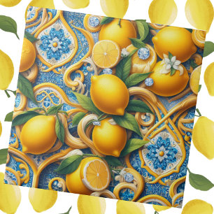 Exotiska kakelaccent Marockansk Medelhavs citron Kakelplatta