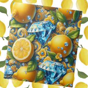 Exotiska kakelaccent Marockansk Medelhavs citron Kakelplatta