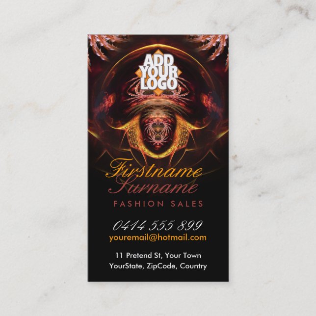 Exotiska Mörk Fantasy Mystical-Affärskort Visitkort (Framsida)