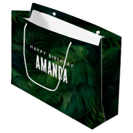 Exotiska mörkgröna tropiska blad Födelsedag