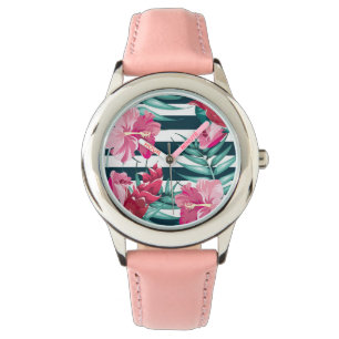 Exotiska sommarblommor, strimlade armbandsur