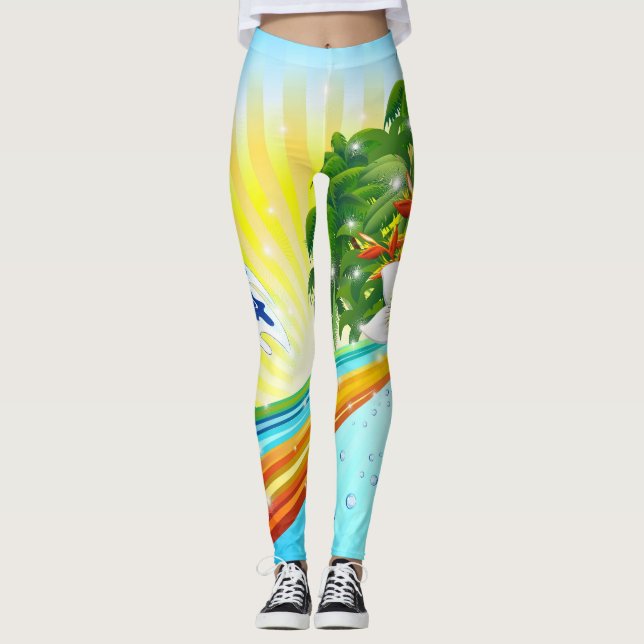 Exotiska sommarHelgdagar Leggings (Framsida)