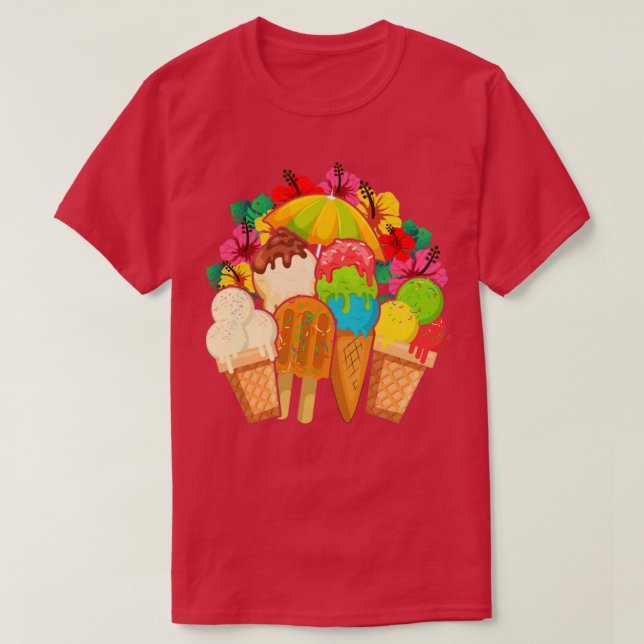 Exotiska sommarsötsaker Älskare Dessert Foodie Ice T Shirt (Design framsida)