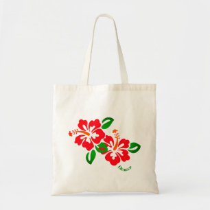 Exotiska Stylized hibiskusblommor & löv Tygkasse