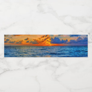 Exotiska sunset Beach Sea Vattenflaskor Etikett