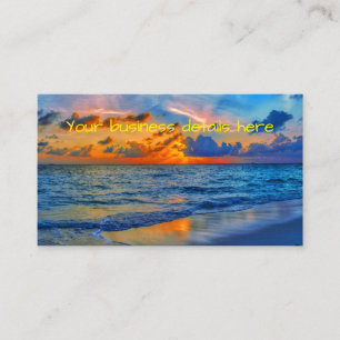 Exotiska sunset Beach Sea Visitkort