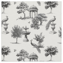 Exotiska trädgård påfåglar fåglar Toile de jouy  Tyg