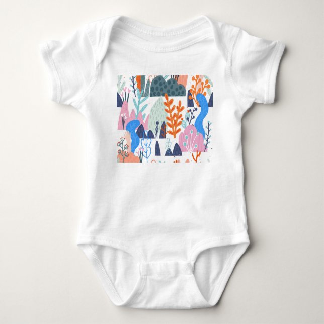 Exotiska växter: Ljus sjölösa Mönster T Shirt (Framsida)