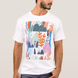 Exotiska växter: Ljus sjölösa Mönster T Shirt