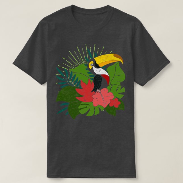 Exotiska växter Ornithology Bird Fågelskådare Trop T Shirt (Design framsida)