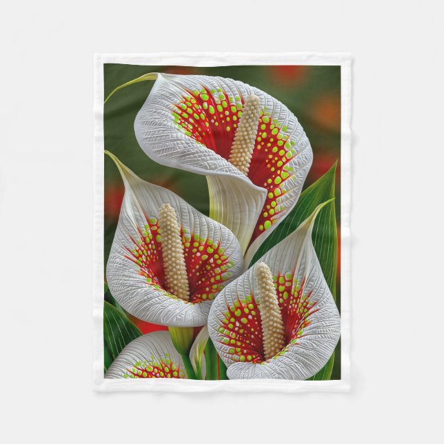 Exotiska vita Calla-liljor filt (Framsidan)