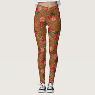 Exotiskt animaliskt leopard Skriv ut läckra röda b Leggings