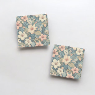 Exotiskt Blommönster Elegant Tropical Handflatan L Stenunderlägg