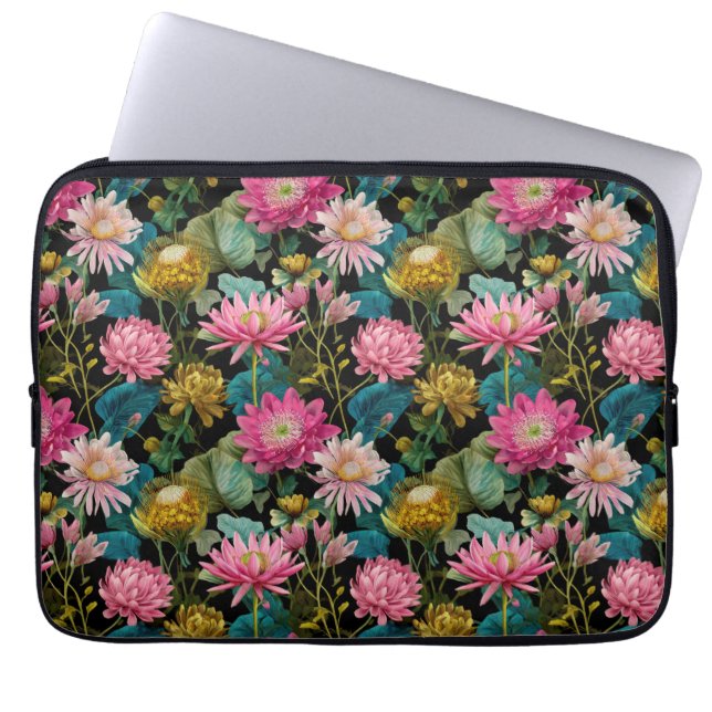 Exotiskt blomstermönster BOHO Chic Tropiska blad  Laptop Fodral (Framsidan)