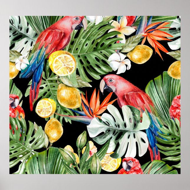 Exotiskt Escape: Paradise för vattenfärg Poster (Framsidan)