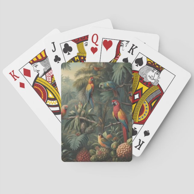 Exotiskt Fågelhus och Lyxig Botanisk Pineapple Gro Casinokort (Baksidan)