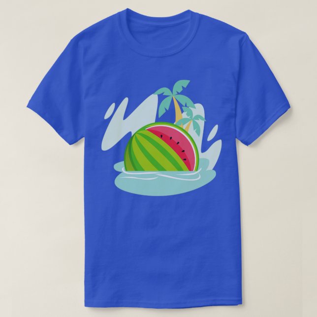 Exotiskt Handflatan Träd Sommar Melon Ocean Fruit  T Shirt (Design framsida)