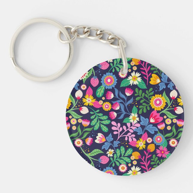Exotiskt Handmålat Blommönster (Framsidan)
