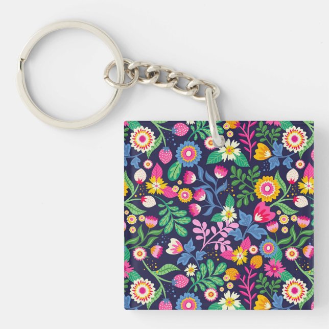 Exotiskt Handmålat Blommönster-48330 (Framsidan)