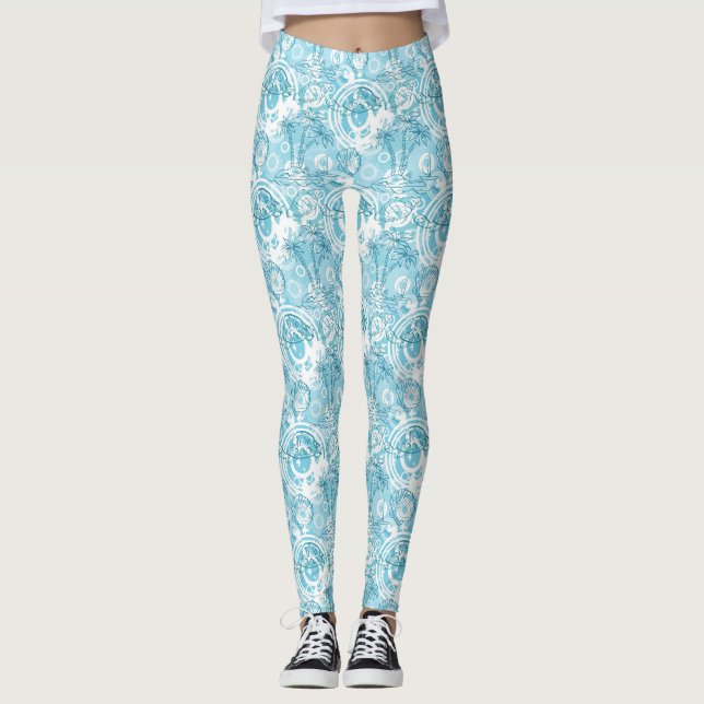exotiskt havmönster leggings (Framsida)