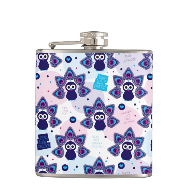 exotiskt india påfågelmönster fickplunta (Framsidan)