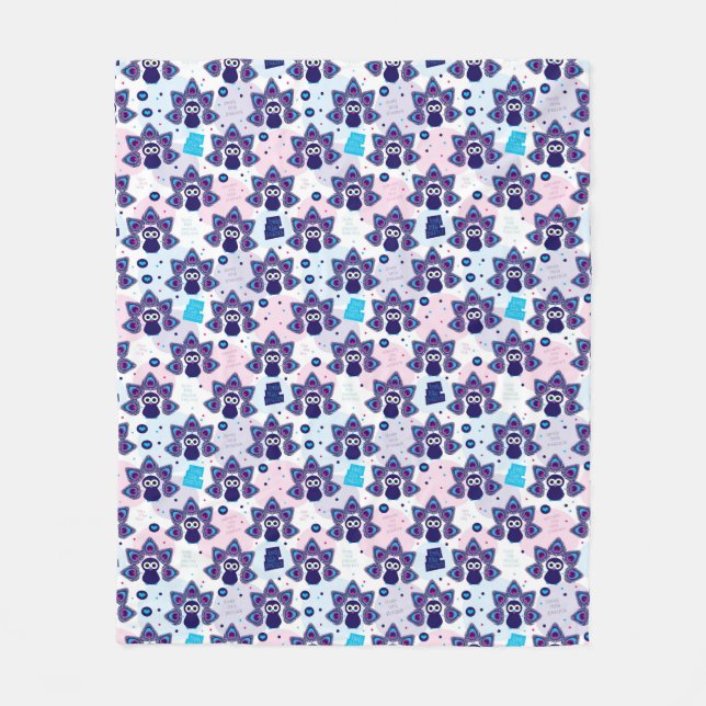 exotiskt india påfågelmönster fleecefilt (Framsidan)