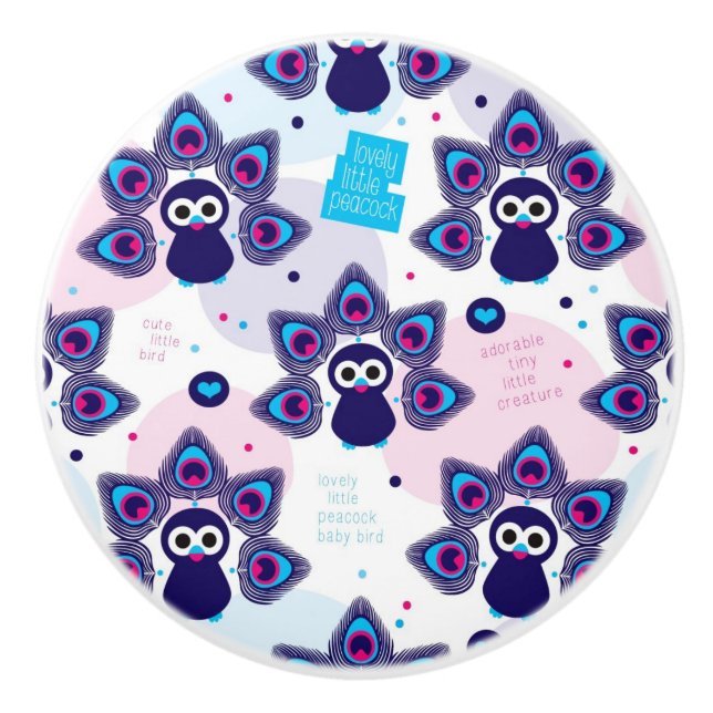 exotiskt india påfågelmönster knopp (Framsidan)