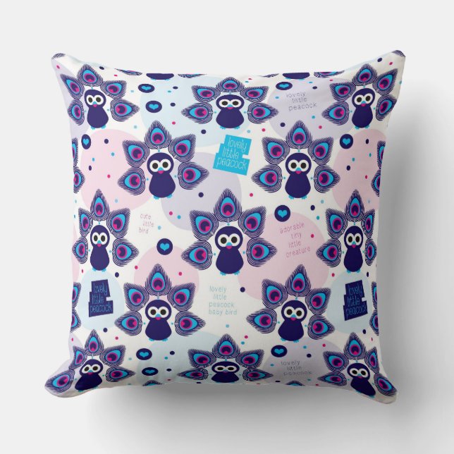 exotiskt india påfågelmönster kudde (Framsida)