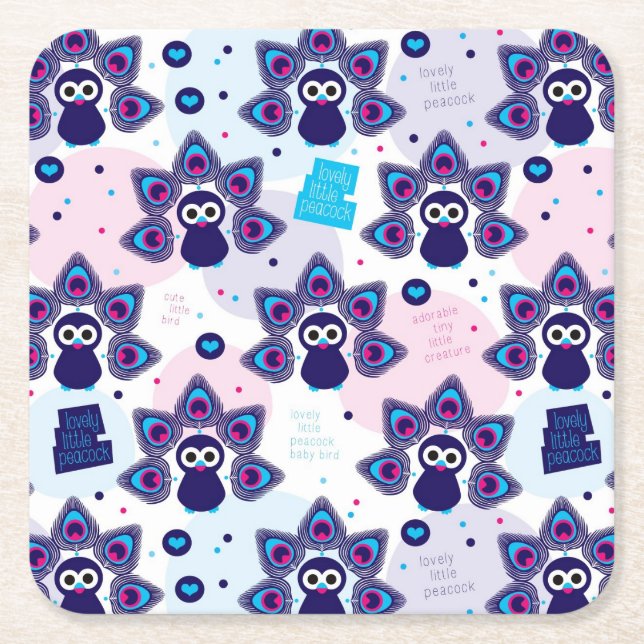 exotiskt india påfågelmönster underlägg papper kvadrat (Framsidan)