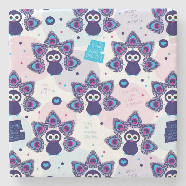 exotiskt india påfågelmönster underlägg sten (Framsidan)