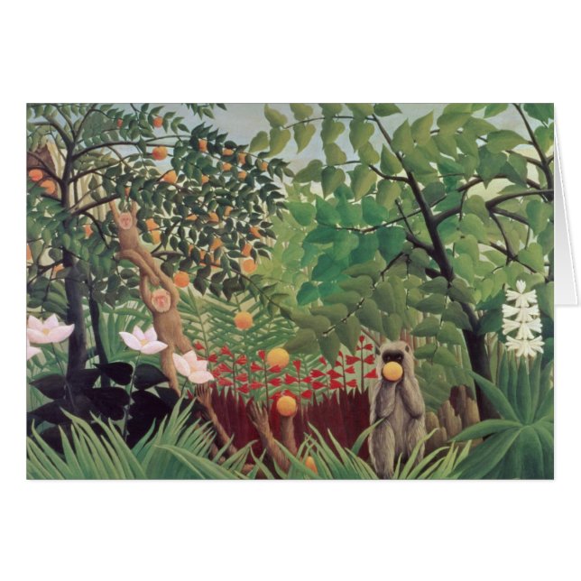 Exotiskt landskap, 1910 hälsningskort (Framsidan Horizontal)