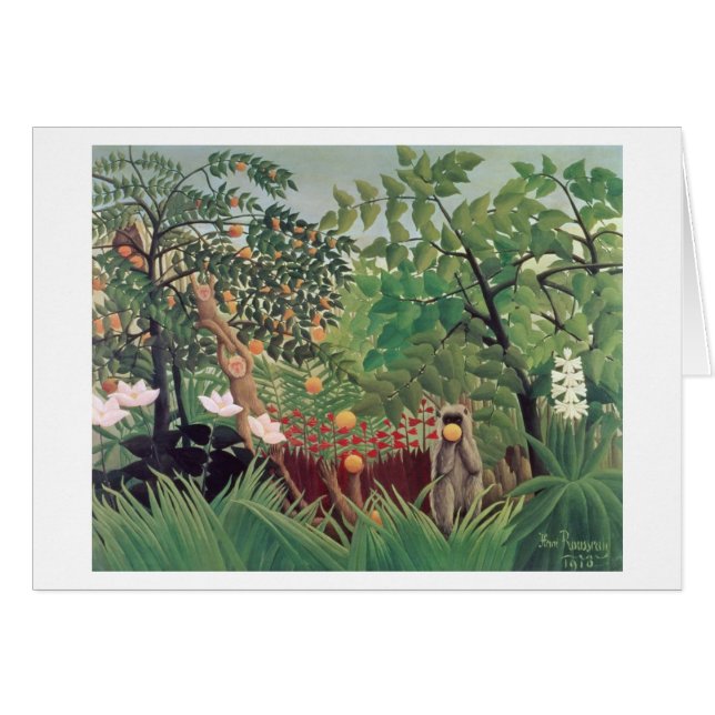 Exotiskt landskap, 1910 hälsningskort (Framsidan Horizontal)