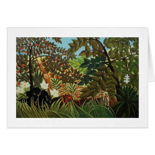 Exotiskt landskap hälsningskort (Framsidan Horizontal)