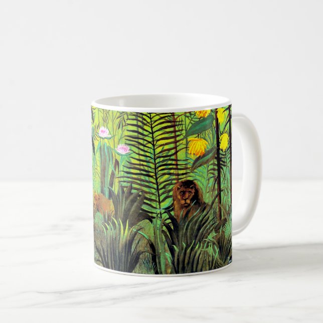 Exotiskt landskap med lejon och lejoninna, kaffemugg (Framsida höger)