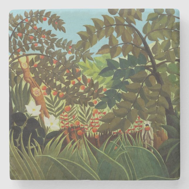 Exotiskt landskap underlägg sten (Framsidan)