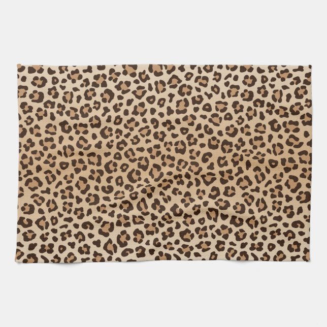 Exotiskt leopardtrycksmönster kökshandduk (Horisontell)