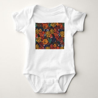 Exotiskt löv på denim, sömlös utskrift. t shirt
