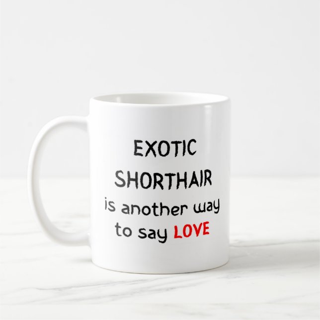 Exotiskt Shortair kärlek-kaffe mugg (Vänster)