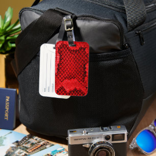 Exotiskt skaldjur för orm, mönster modern röd bagagebricka