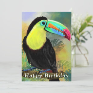 Exotiskt Tropiskt Toco Toucan-födelsedagskort