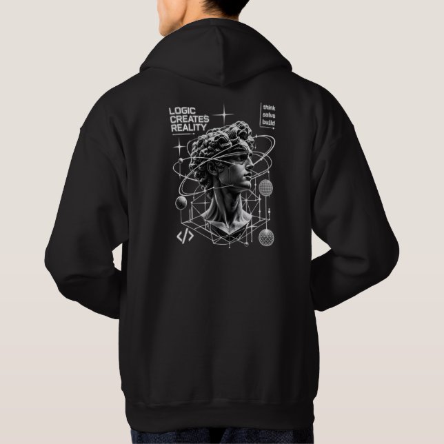 Expand Your Mind Futuristisk Konst Hoodie (Baksida)