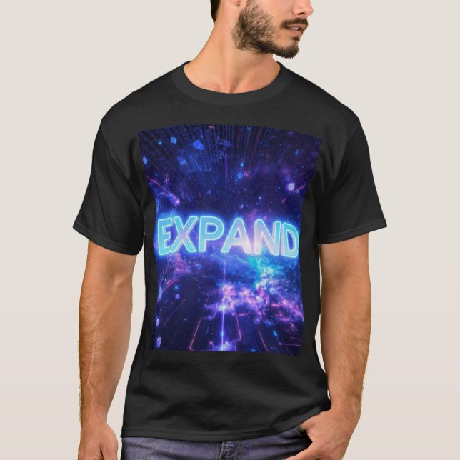 EXPANDERA - Digitalt Universum Big Bang Cyberpunk  T Shirt (Framsida)