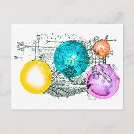 Expandera flersidig konst vykort