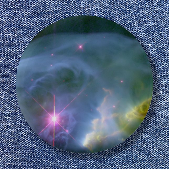 Expanderande bubbelhimmel rymdfoto knapp (Expanding Bubble Pinback Button)