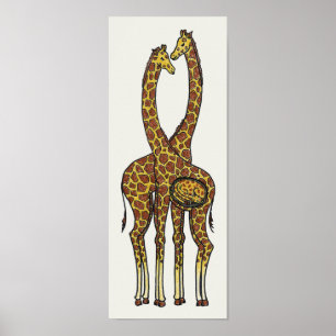 Expectant Giraffe Family (april och Oliver) Poster