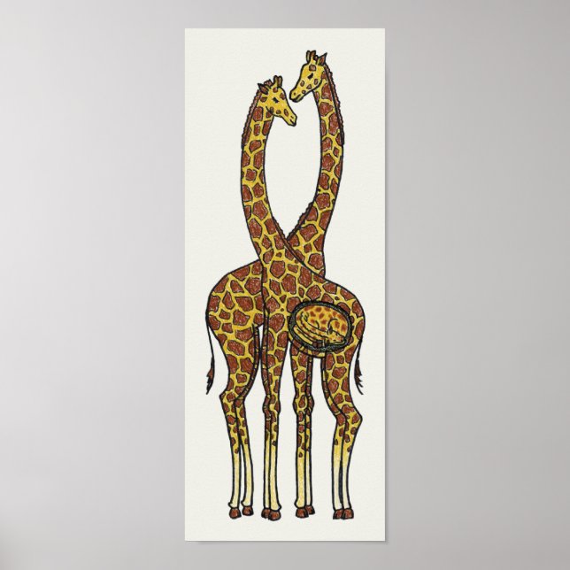 Expectant Giraffe Family (april och Oliver) Poster (Framsidan)