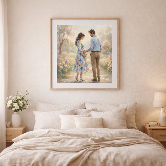 Expecting Couple Impressionist Style Art  Poster (Skapare uppladdad)